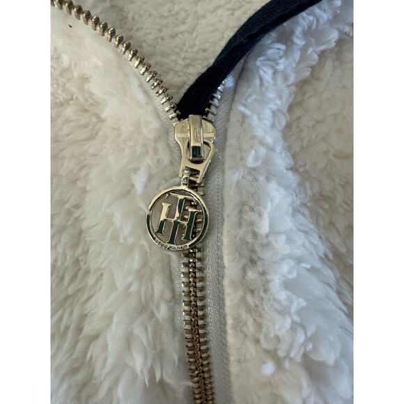 NWT Tommy Hilfiger teddy bear Full zippered High neck vest off-white size small - Picture 7 of 10